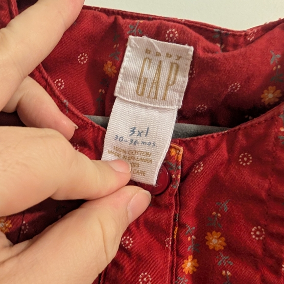 GAP‎ Red Floral Button-Down Kids Dress - Picture 3 of 4